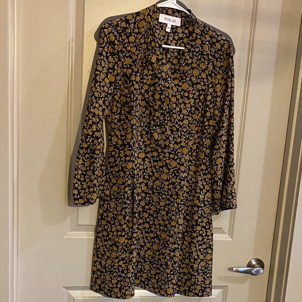 10 Crosby Derek Lam Black and Gold Floral Dress